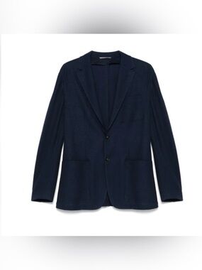 Canali Blue Textured Two-Button blazer